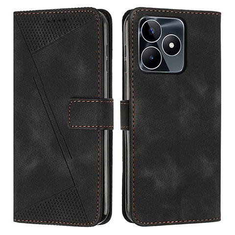 Coque Portefeuille Livre Cuir Etui Clapet Y04X pour Realme C53 India Noir