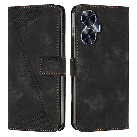 Coque Portefeuille Livre Cuir Etui Clapet Y04X pour Realme C55 Noir