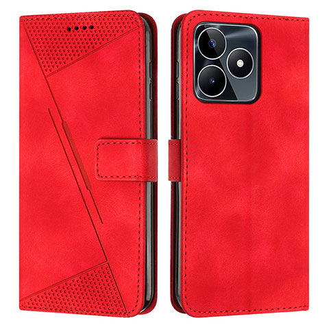 Coque Portefeuille Livre Cuir Etui Clapet Y04X pour Realme C67 Rouge