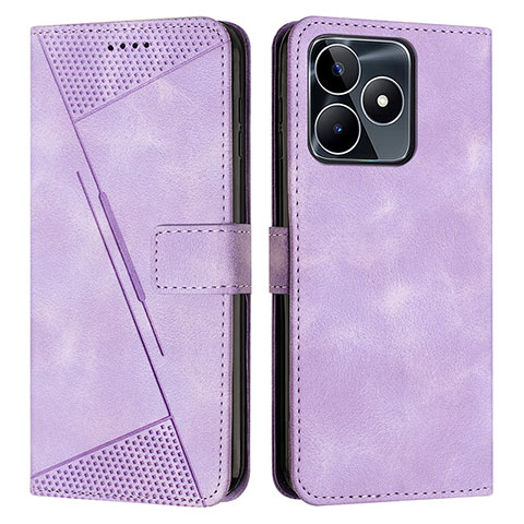 Coque Portefeuille Livre Cuir Etui Clapet Y04X pour Realme C67 Violet