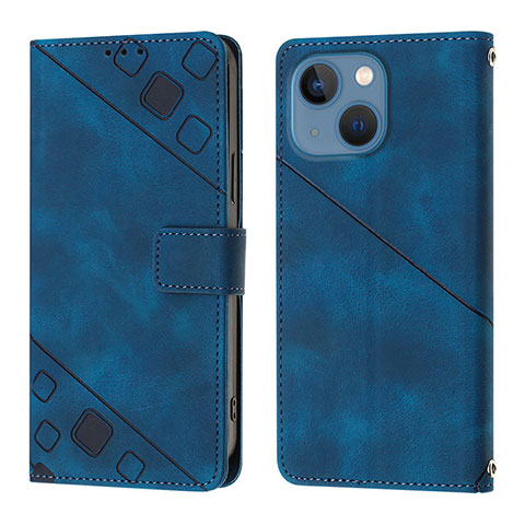 Coque Portefeuille Livre Cuir Etui Clapet Y05B pour Apple iPhone 14 Bleu