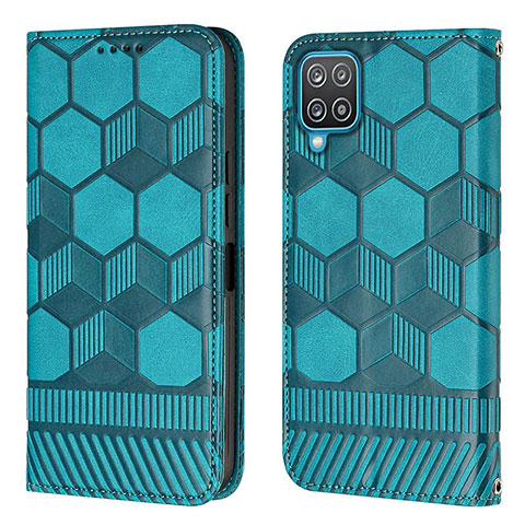 Coque Portefeuille Livre Cuir Etui Clapet Y05B pour Samsung Galaxy A12 5G Cyan