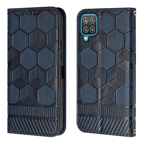 Coque Portefeuille Livre Cuir Etui Clapet Y05B pour Samsung Galaxy A12 Bleu