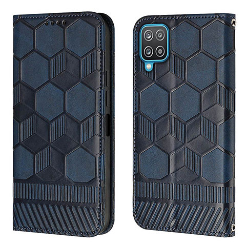 Coque Portefeuille Livre Cuir Etui Clapet Y05B pour Samsung Galaxy A12 Nacho Bleu