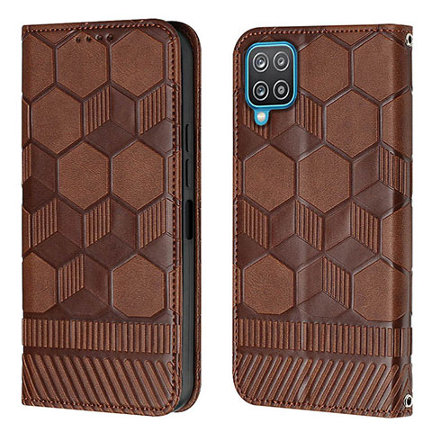 Coque Portefeuille Livre Cuir Etui Clapet Y05B pour Samsung Galaxy A12 Nacho Marron