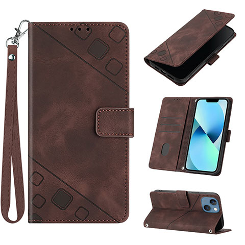 Coque Portefeuille Livre Cuir Etui Clapet Y06B pour Apple iPhone 13 Marron