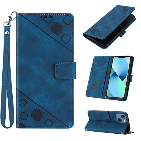 Coque Portefeuille Livre Cuir Etui Clapet Y06B pour Apple iPhone 14 Plus Bleu