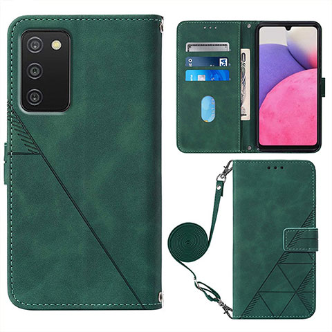 Coque Portefeuille Livre Cuir Etui Clapet Y07B pour Samsung Galaxy A02s Vert