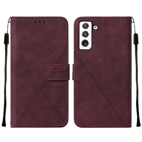 Coque Portefeuille Livre Cuir Etui Clapet Y07B pour Samsung Galaxy S21 Plus 5G Rouge