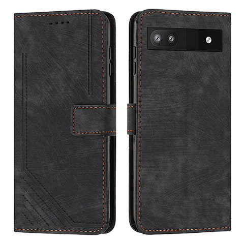 Coque Portefeuille Livre Cuir Etui Clapet Y07X pour Google Pixel 6a 5G Noir