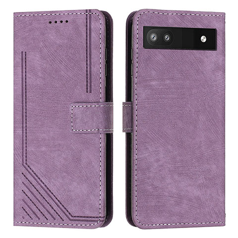 Coque Portefeuille Livre Cuir Etui Clapet Y07X pour Google Pixel 6a 5G Violet