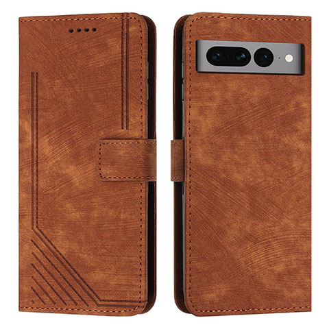 Coque Portefeuille Livre Cuir Etui Clapet Y07X pour Google Pixel 7 Pro 5G Marron