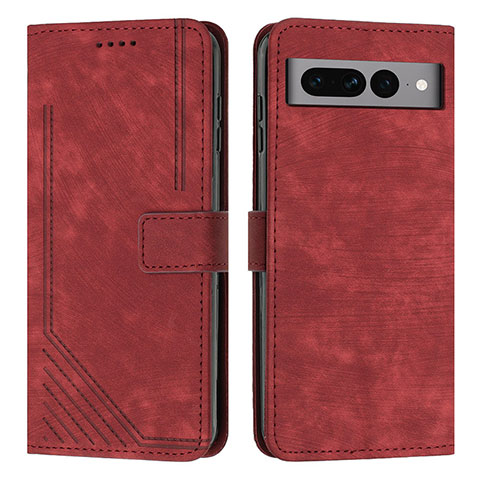 Coque Portefeuille Livre Cuir Etui Clapet Y07X pour Google Pixel 7 Pro 5G Rouge