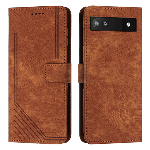 Coque Portefeuille Livre Cuir Etui Clapet Y07X pour Google Pixel 7a 5G Marron