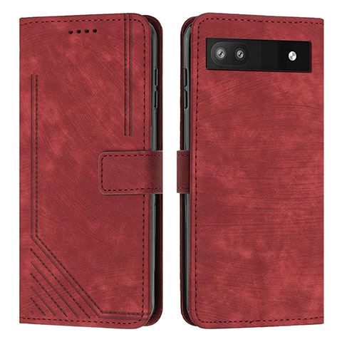 Coque Portefeuille Livre Cuir Etui Clapet Y07X pour Google Pixel 7a 5G Rouge