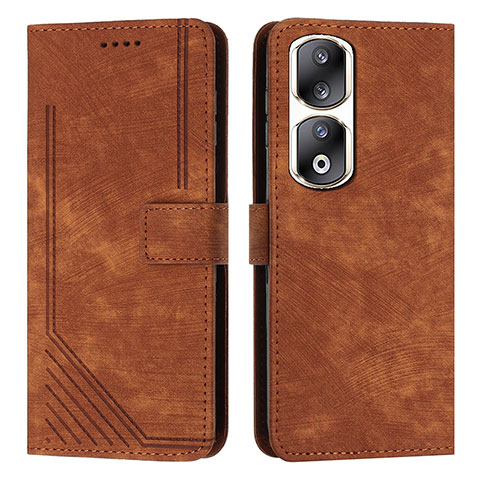 Coque Portefeuille Livre Cuir Etui Clapet Y07X pour Huawei Honor 90 Pro 5G Marron