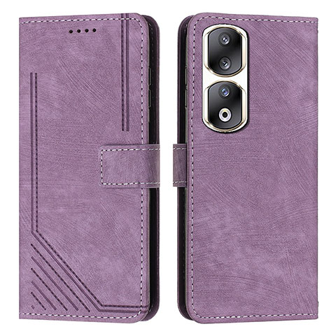 Coque Portefeuille Livre Cuir Etui Clapet Y07X pour Huawei Honor 90 Pro 5G Violet