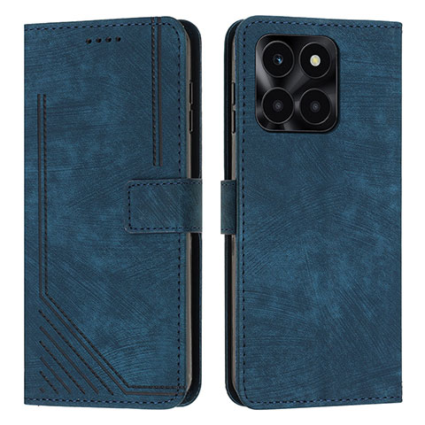 Coque Portefeuille Livre Cuir Etui Clapet Y07X pour Huawei Honor X6a Bleu