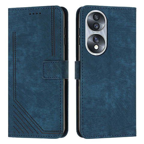 Coque Portefeuille Livre Cuir Etui Clapet Y07X pour Huawei Honor X7b Bleu