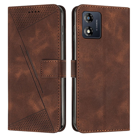 Coque Portefeuille Livre Cuir Etui Clapet Y07X pour Motorola Moto E13 Marron