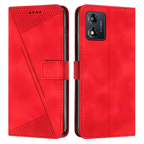 Coque Portefeuille Livre Cuir Etui Clapet Y07X pour Motorola Moto E13 Rouge