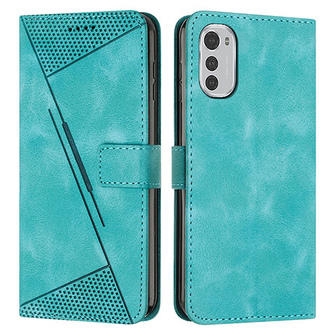 Coque Portefeuille Livre Cuir Etui Clapet Y07X pour Motorola Moto E32 Vert