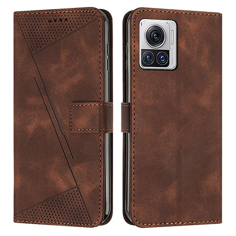 Coque Portefeuille Livre Cuir Etui Clapet Y07X pour Motorola Moto Edge X30 Pro 5G Marron