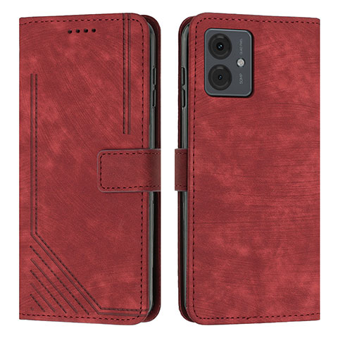 Coque Portefeuille Livre Cuir Etui Clapet Y07X pour Motorola Moto G14 Rouge