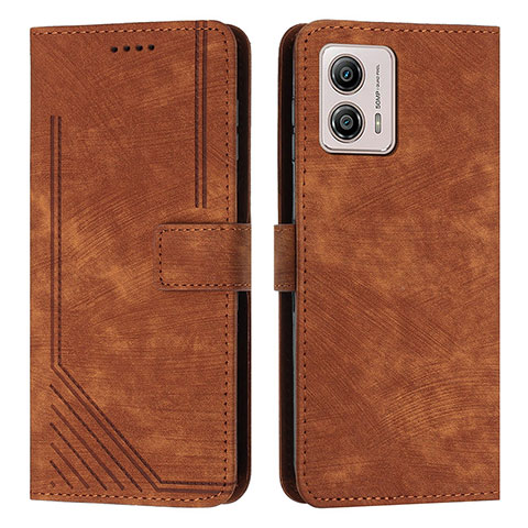 Coque Portefeuille Livre Cuir Etui Clapet Y07X pour Motorola Moto G53y 5G Marron