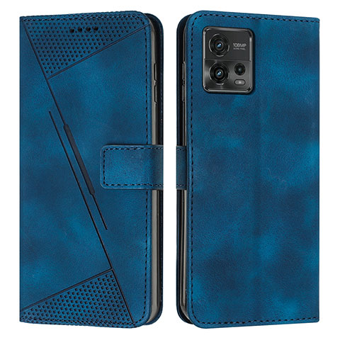 Coque Portefeuille Livre Cuir Etui Clapet Y07X pour Motorola Moto G72 Bleu