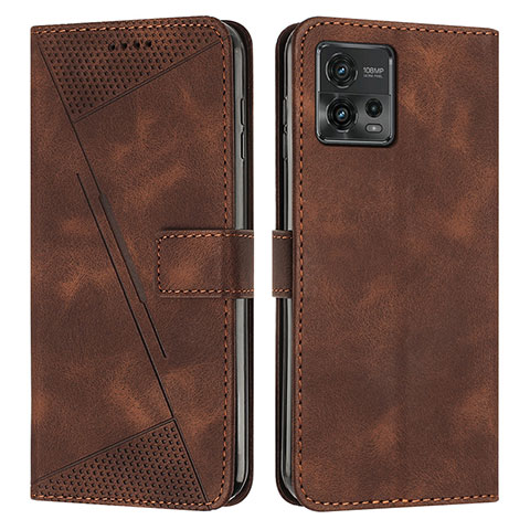 Coque Portefeuille Livre Cuir Etui Clapet Y07X pour Motorola Moto G72 Marron