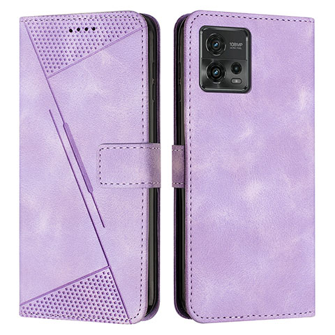 Coque Portefeuille Livre Cuir Etui Clapet Y07X pour Motorola Moto G72 Violet