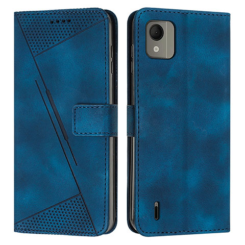 Coque Portefeuille Livre Cuir Etui Clapet Y07X pour Nokia C110 Bleu