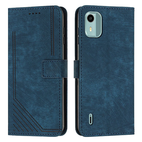 Coque Portefeuille Livre Cuir Etui Clapet Y07X pour Nokia C12 Pro Bleu