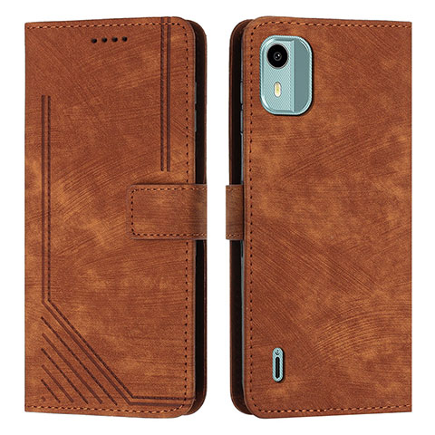 Coque Portefeuille Livre Cuir Etui Clapet Y07X pour Nokia C12 Pro Marron