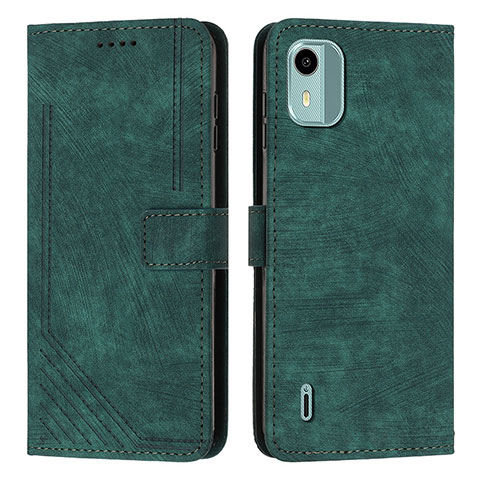 Coque Portefeuille Livre Cuir Etui Clapet Y07X pour Nokia C12 Pro Vert