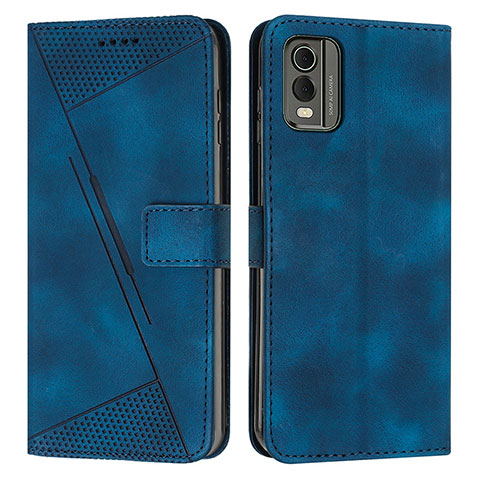 Coque Portefeuille Livre Cuir Etui Clapet Y07X pour Nokia C210 Bleu