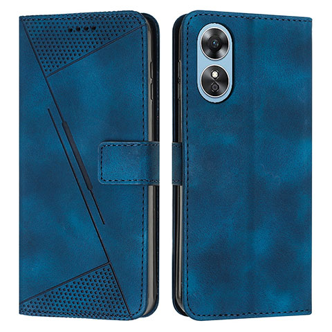 Coque Portefeuille Livre Cuir Etui Clapet Y07X pour Oppo A17 Bleu