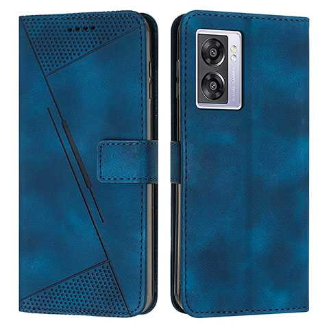 Coque Portefeuille Livre Cuir Etui Clapet Y07X pour Oppo A57 5G Bleu