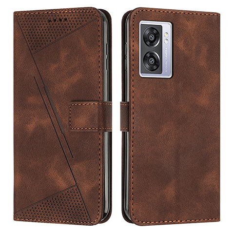 Coque Portefeuille Livre Cuir Etui Clapet Y07X pour Oppo A57 5G Marron