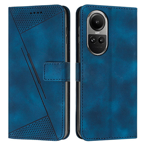 Coque Portefeuille Livre Cuir Etui Clapet Y07X pour Oppo Reno10 Pro 5G Bleu