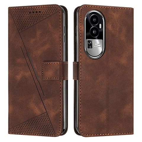 Coque Portefeuille Livre Cuir Etui Clapet Y07X pour Oppo Reno10 Pro+ Plus 5G Marron