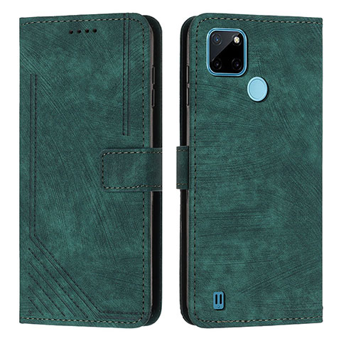 Coque Portefeuille Livre Cuir Etui Clapet Y07X pour Realme C21Y Vert