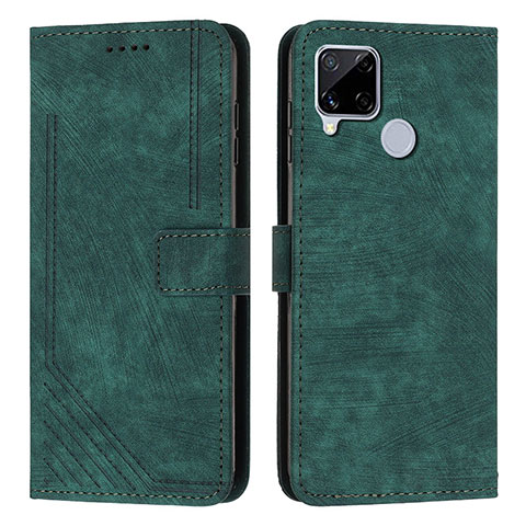 Coque Portefeuille Livre Cuir Etui Clapet Y07X pour Realme C25 Vert