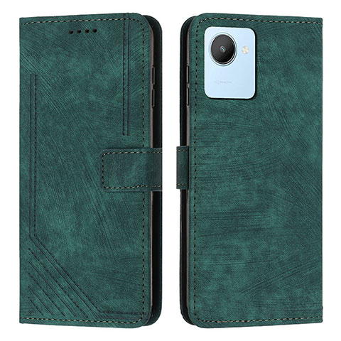 Coque Portefeuille Livre Cuir Etui Clapet Y07X pour Realme C30s Vert