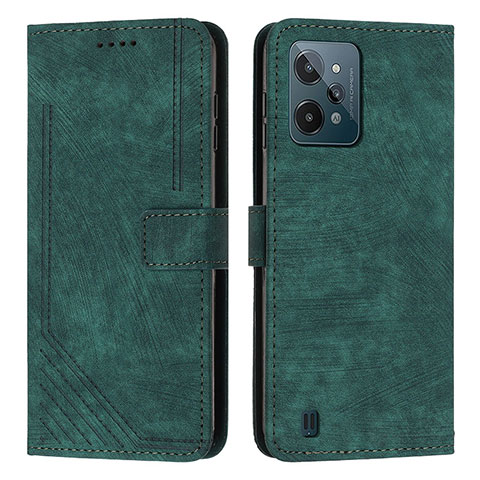 Coque Portefeuille Livre Cuir Etui Clapet Y07X pour Realme C31 Vert