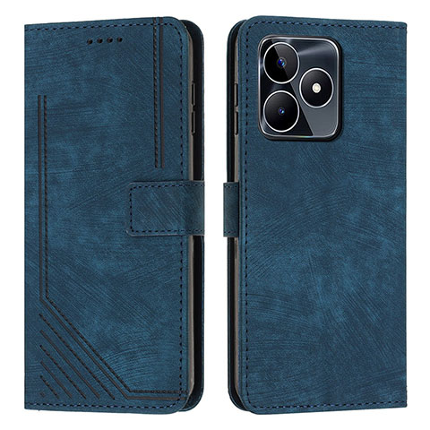 Coque Portefeuille Livre Cuir Etui Clapet Y07X pour Realme C51 Bleu