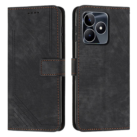 Coque Portefeuille Livre Cuir Etui Clapet Y07X pour Realme C53 India Noir