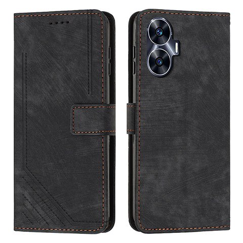 Coque Portefeuille Livre Cuir Etui Clapet Y07X pour Realme C55 Noir