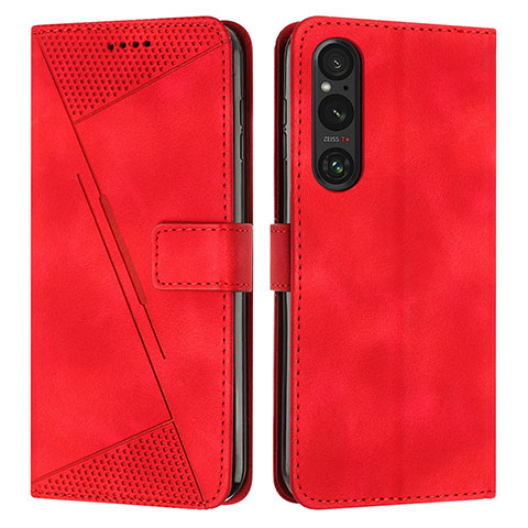 Coque Portefeuille Livre Cuir Etui Clapet Y07X pour Sony Xperia 1 V Rouge